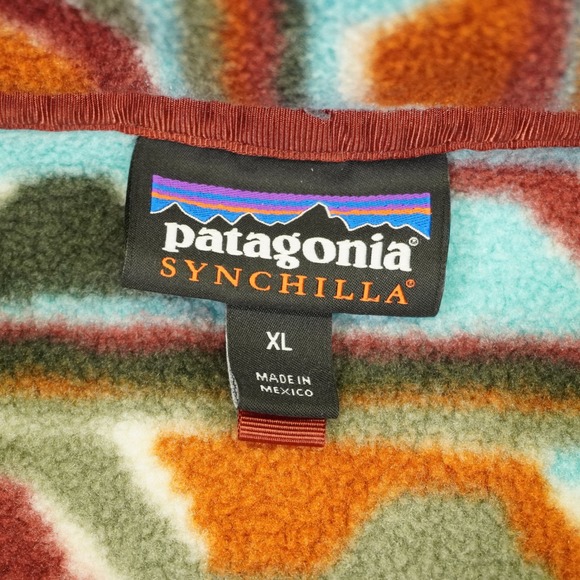 Patagonia Synchilla Snap-T Fleece Pullover Aztec Waves Mens XL Geometric RARE - Picture 4 of 12